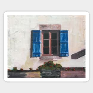 Blue Shuttered Windows, France Sticker